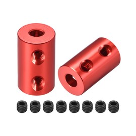 sourcing map 2 Pieces 4 mm to 5 mm Bore Rigid Clutch Screw L20XD12 Aluminium Alloy Shaft Coupling Connector Motor Accessories Red