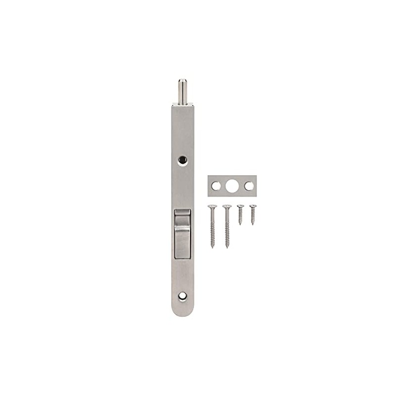 Nuk3y Heavy Duty 7-Inch Solid Brass Flush Bolt (Satin Nickel)