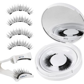 QUEWEL Magnetic Eyelashes Natural Look, 3D Reusable Magnetic Lashes with Applicator, No Glue Remover Needed without Eyeliner, Easy to Use Friendly for Beginners(DJCX-Style B)