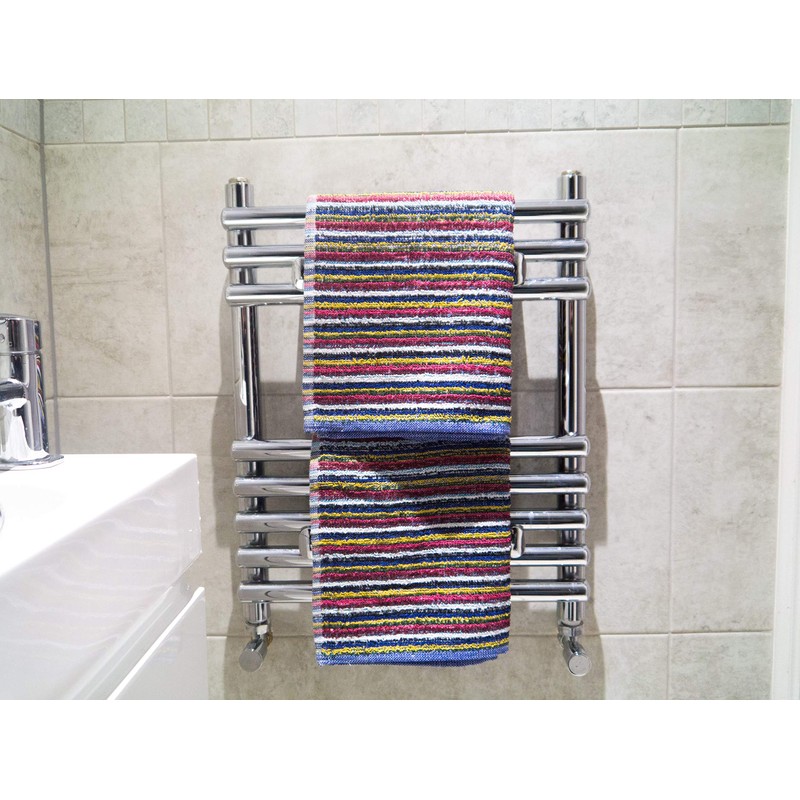 Lex's Linens Pack of 2 Eco-Friendly Multi Stripe Recycled Yarn