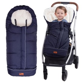 KZ Dotnz Stroller Footmuff, Winter Warm Waterproof Stroller Bunting Bag Fit All Stroller, with Non Skid Adjustable Fixing Cords and Adjust Hood, Stroller Cover for Winter/Stroller Accessory