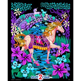 Stuff2Color - Unicorn Bridge - Fuzzy Velvet Coloring Poster