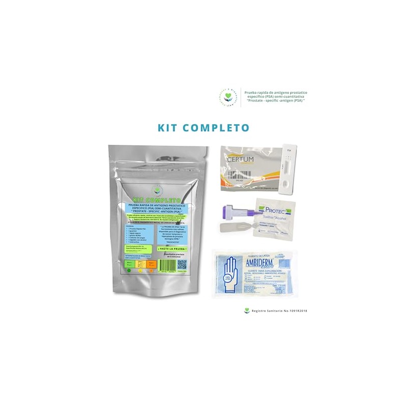 Kit Completo de Prueba Rápida PSA, Semi-Cuantitativo, con Aguja, Gotero,