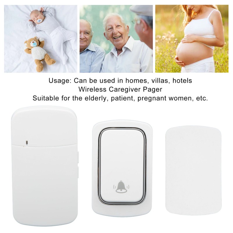 Wireless Doorbell Set Self Generating IP68 Waterproof Long Range Caregiver
