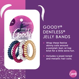 Goody Holiday Ball Coils - 4 Count, Assorted - Jelly Bands Ponytailers Hair Accessories for Men, Women, Boys and Girls to Style With Ease and Keep Your Hair Secured - For All Hair Types