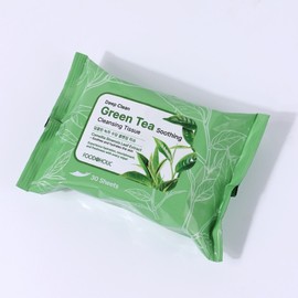 (10 pcs) Foodaholic Deep Clean Green Tea Soothing Cleansing Tissues (30 sheets) / Portable Moist Deep Cleansing / (10개)푸드어홀릭 딥클린 그린티(녹차) 수딩 클렌징 티슈 30매 휴대용 촉촉한 딥클렌징