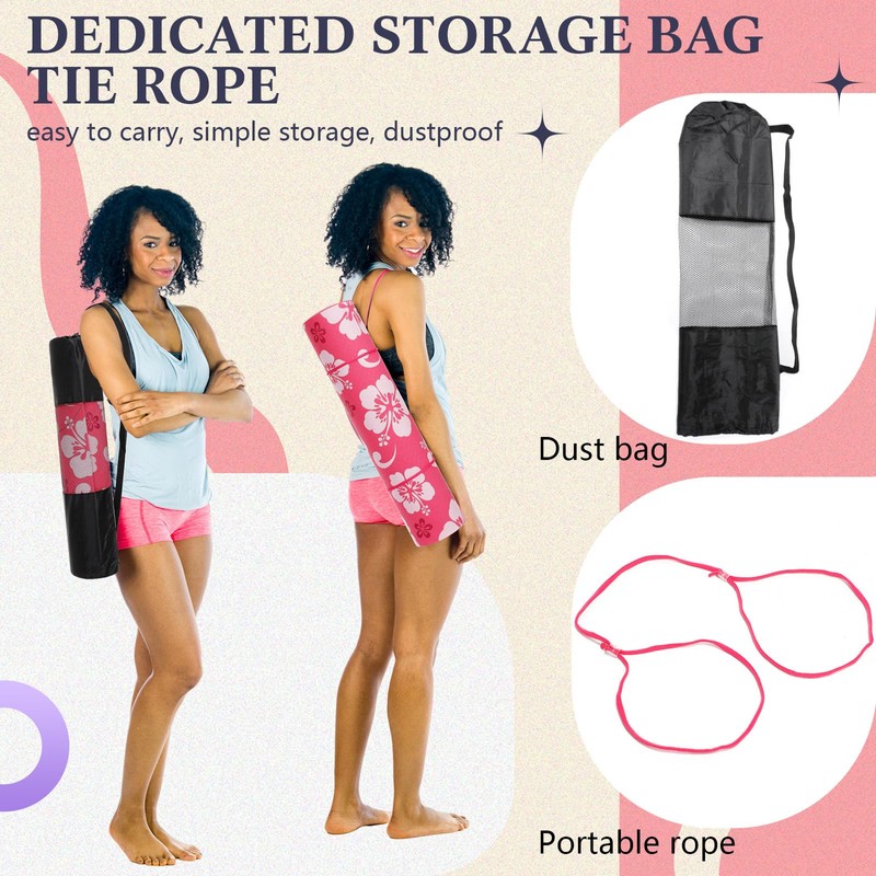 Silipull 2 Pcs Yoga Mat Non Slip 1/4" Thick TPE