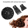 3Pcs Multifunction Blow Dry Nozzle Set Black Plastic Cordless Includes