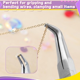 SPEEDWOX Curved Long Nose Pliers with Serrated Jaw, Perfect for Jewellery Making, Wire Bending and Grasping Small Objects