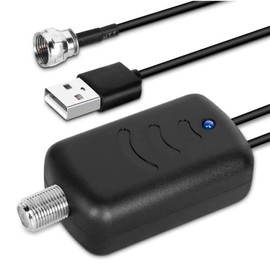 Indoor TV Antenna Amplifier Low Noise Antenna Signal Booster for HD TV Indoor Antenna Clears Up Pixelated Low-Strength Channels HD TV Digital VHF UHF with USB Power Adapter