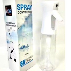 NGR Spray Bottle for Hair (10.1 oz/300ml) Ultra Fine Mist Sprayer- for Salons, Cleaning, Hairstyling, Plants, Misting, Skin Care and Essential Oil & More (WHITE)