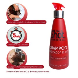 Shampoo Matizador Cabello Rojo Teñido Kolor Shot 300ml - Refuerza la Intensidad de los tonos Rojizos y Caobas