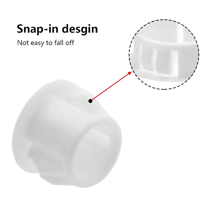 Qjaiune 1/2 Inch / 13mm Hole Caps White Plastic Hole