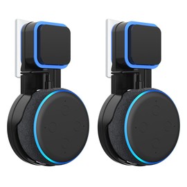 Cozycase Wall Mount for (3rd Generation) Bracket Stand with Integrated Cable Management, Ideal for Kitchen, Bathroom and Bedroom, No Screws Needed (Black -2-Pack)