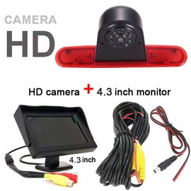【Parking Camera Kit】4.3'' Inch TFT LCD Screen Auto Monitor + HD IR Night Vision Brake Light Rear View Camera Reversing Camera for Fiat Doblo 263 Van (2010-Present) / Opel Combo (2011-2018)
