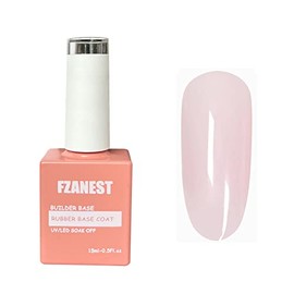 FZANEST Natural Nude Builder Gel For Nails,Builder Base Sheer Color Gel Nail Polish,Brush On Builder Extension Gel in a Bottle Soak Off French Manicure15ml