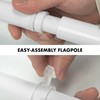 G128 Combo Pack: 6 Ft Aluminum Spinning Flagpole (White) &