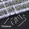 750 Pcs M3 Countersunk Bolts and Nuts Set, Small Stainless