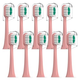 Cabezales de repuesto compatibles con el cepillo de dientes eléctrico AquaSonic icon, paquete de 10, color rosa