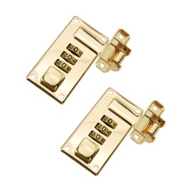Mewutal 2pcs Luggage Combination Locks 3 Digit Combination Password Locks Pale Gold Toolbox Hasp with Combination Lock for Toolbox Luggage Wooden Box (Pale Gold)