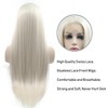AFBeauty Platinum Blonde Wigs for Women Straight Blonde Synthetic Lace