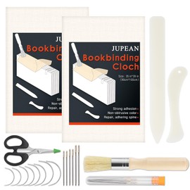 JUPEAN 21 Pcs Binding Cloth Kits Book Cloth for Book Making Bookbinding Materials Bookbinding Supplies with Books Repair Cloths Bone folders for Repairing Old Books (35 x 39 Inch)