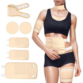 6 Pcs Castor Oil Pack | Reusable Washable Caster Oil Wrap, Adjustable Elastic Strap Bamboo Cotton Castar Pack for Chest, Waist, Neck | Castor Pad For Knee (6 Pcs)