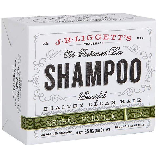 J·R·LIGGETT'S All-Natural Shampoo Bar, Herbal Formula - Supports Strong and Healthy Hair - Nourish Follicles with Antioxidants and Vitamins - Detergent and Sulfate-Free, One 3.5 Ounce Bar
