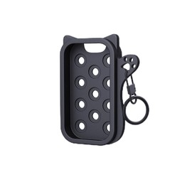 Premium Silicone Case Hand Sanitizer Spray, Portable Keychain Holder Compatible Cute Cat Design (Black)