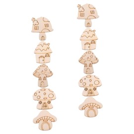 SHINEOFI 10pcs Wooden Mushroom Slices for DIY Crafting Painting and Decorating for Family Activities Birthday Parties and Holiday Celebrations