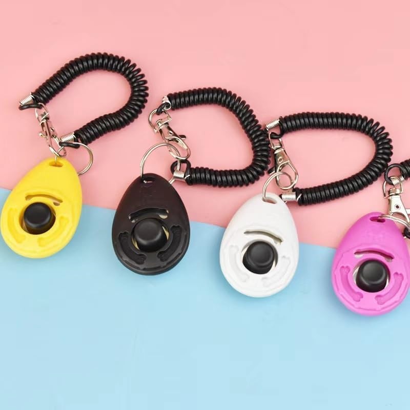 JIzian 1Pc Pink Training Clickers Easy to Use with Button