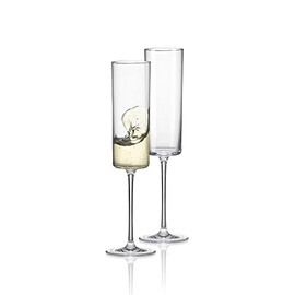 RONA Medium Champagne Flute | 6 oz. | Set of 2 | Medium Collection | Party Set & Champagne Flutes | Crystalline Glass | Ideal for Home, Restaurant, Party, Wedding, Champagne | Made in Europe |