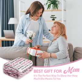 Gifts for Mom, Birthday Gifts for Mother from Daughter Son, Presents for Mother's Day Christmas Anniversary, Happiness Soft Mom Throw Blanket 60" x 50"