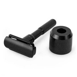 Unbranded Shaving Factory PREMIUM RAZOR | Adjustable Double Edge Safety With STAND Black