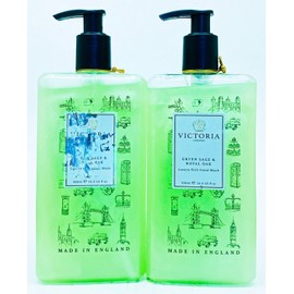 Victoria London 2 Victoria London GREEN SAGE ROYAL OAK Liquid Luxury Hand Wash Soap 16.9oz