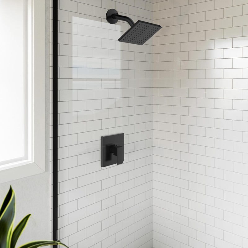 Karsen Contemporary Single-Function Shower Head for Bathroom, Matte Black, Design