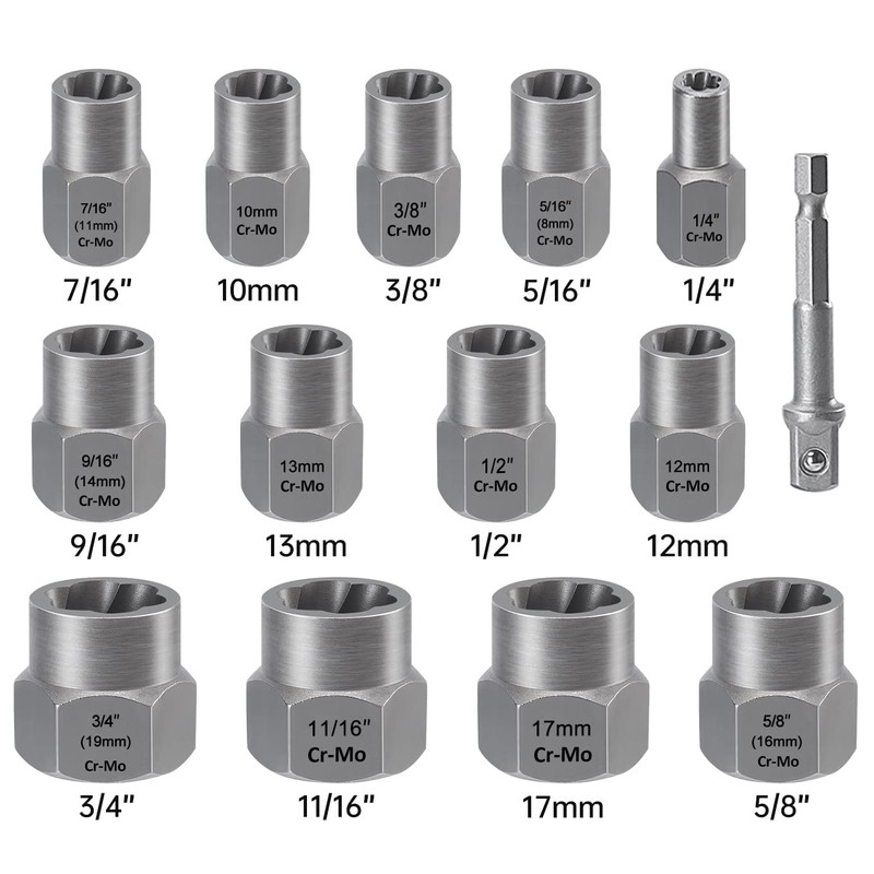 XEWEA 49PCS Screw & Bolt Extractor Set with Left Hand