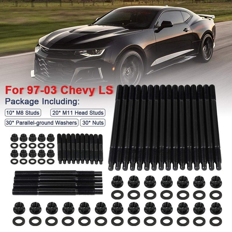 PQY 12-Point Cylinder Gasket Head Stud Bolts Nuts Kit Compatible