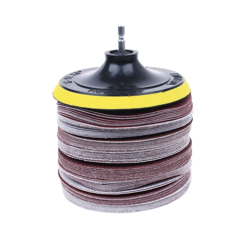 AUTOTOOLHOME Disc Paper, Magic Type, Sandpaper, Round, 4.9 inches (125