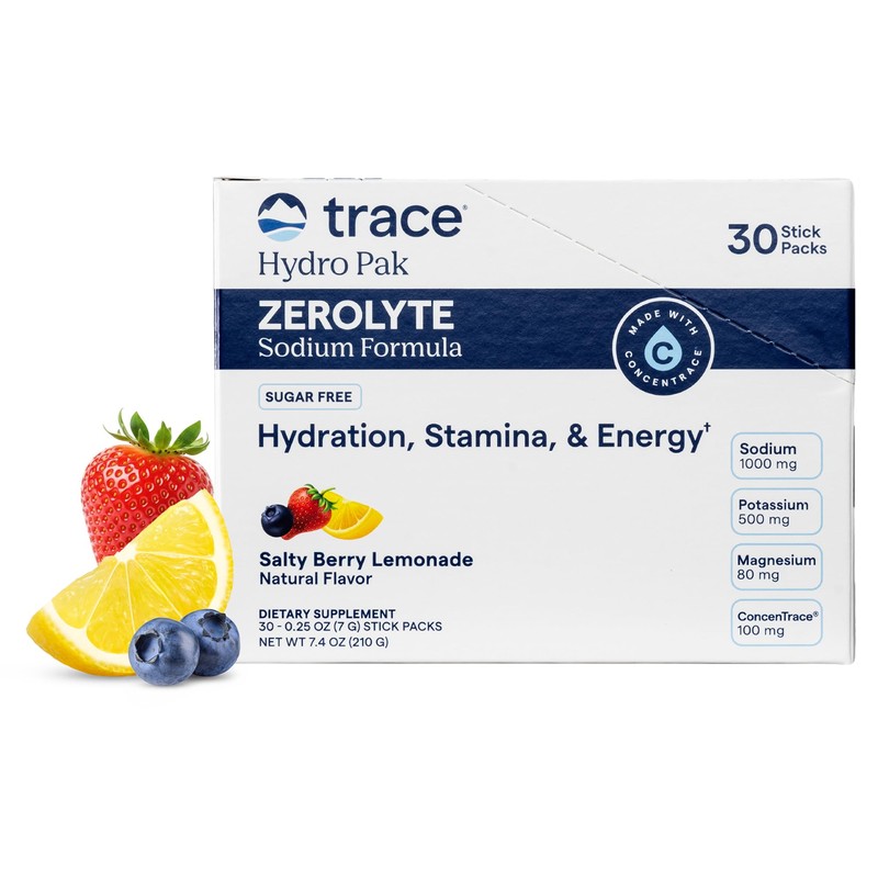 Trace Minerals- “ZeroLyte (Limonada de Bayas Saladas) | Mezcla de
