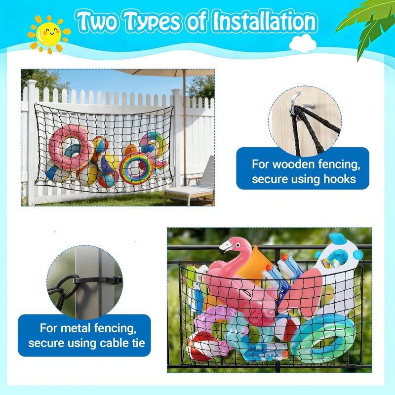 RAWILL 71" x 47" Extra Large Pool Float Storage Net-
