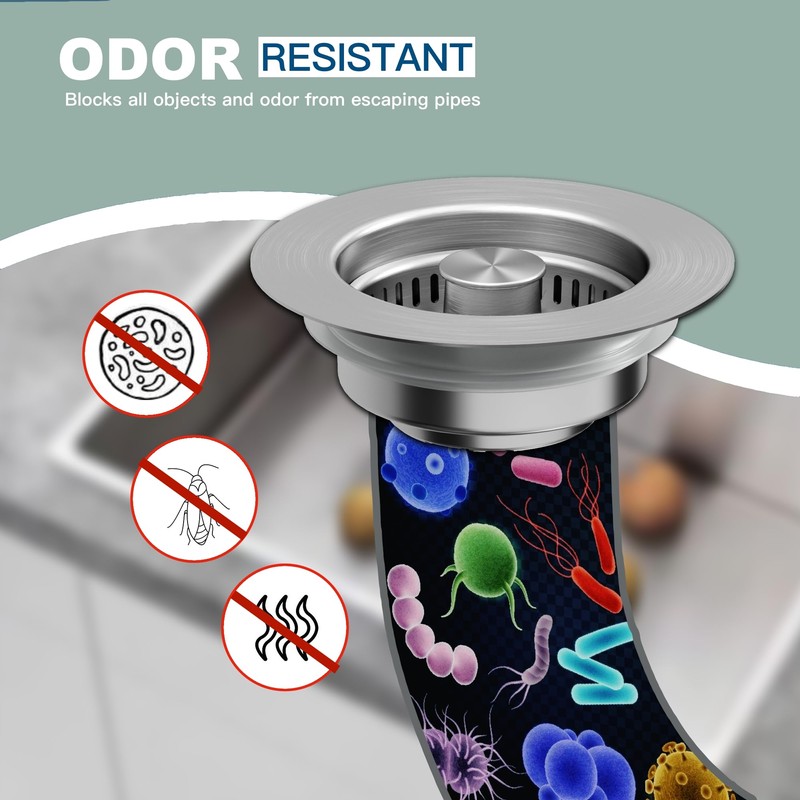 Kitchen Sink Drain Strainer 3 in 1, 304 Stainless Steel