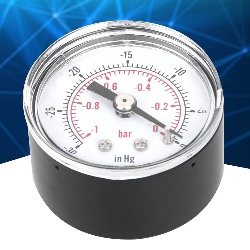 Axial Pressure Gauge Back Mount 1/8" BSPT Industrial Vacuum Pressure