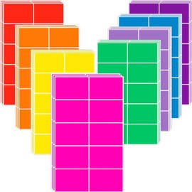 Moving Stickers (76 mm x 50 mm) Rectangular Coloured Stickers Labels in 8 Assorted Neon Colors - 240 Pack Color Coding Labels by YSHIHE