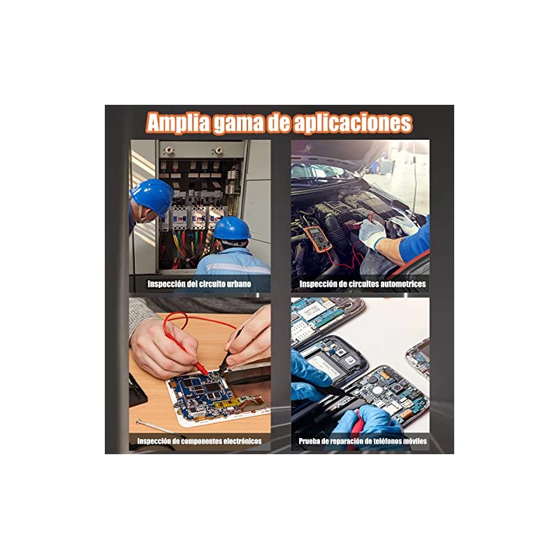 HEKE Multímetro Digital, Profesional Portátil Voltimetro para Medir Continuidad, Tensión