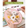 Santune 3 Pack Flower Embroidery Kit for Beginners Adults Cross