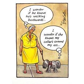 Humorous Greeting Card (PLK8795) - Blank/Birthday - Walking Backwards