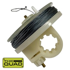 Trip Wire Reel and Trip Alarm Bundle Set - 12 Gauge Quad 3.0-85 ft Kevlar Reusable 50 lb Reels - Perimeter Defense Device 360° Coverage Warning Security for Camping Safety (Desert, 4 Pack Reel)