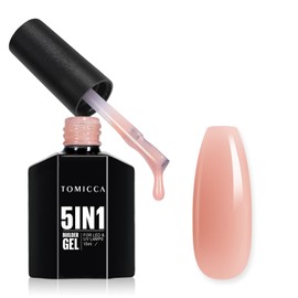 TOMICCA 5-in-1 Builder Gel for Nails, 15 ml Light Nude, UV/LED Gel Nails Gummy Base Builder Gel, Nail Extension, Repair, Nail Strengthening