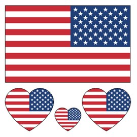 100pc American Flag Tattoo Stickers, 25-Sheet 4th of July USA Flag Face Temporary Tattoo Adult, Patriotic US National Flag Fake Tattoo for Men Women Kid Independence Day, Veteran, Memorial Day Party